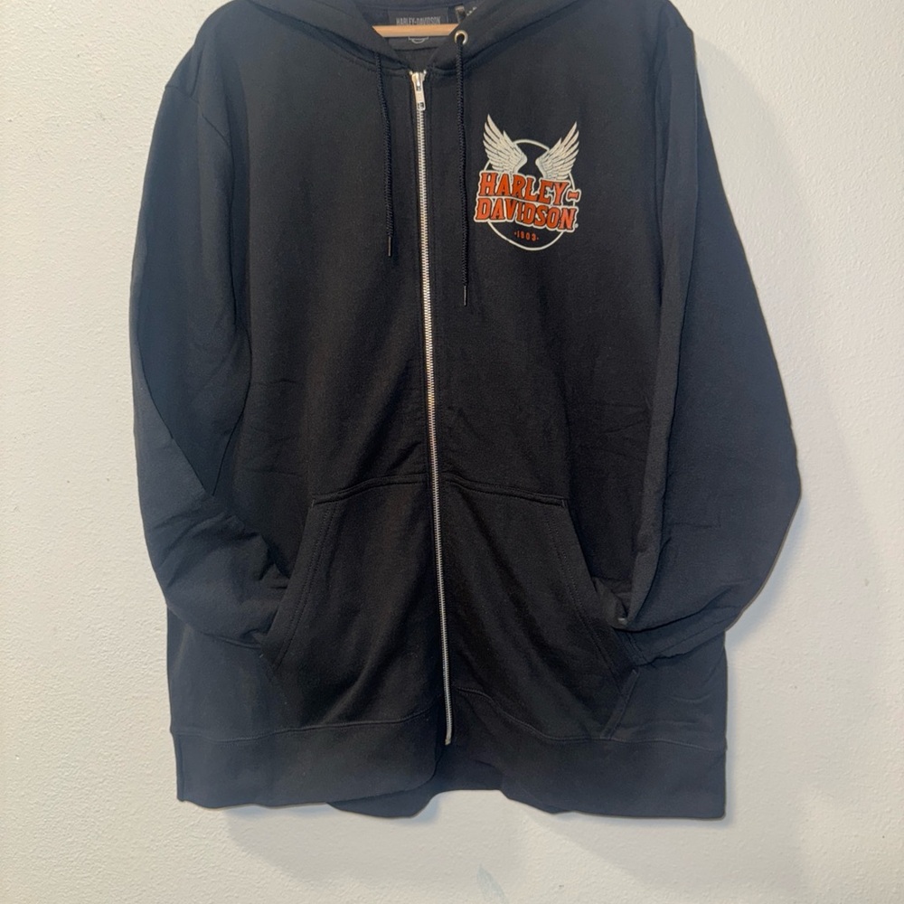 Harley-Davidson Black Zip Up Hoodie XL NWOT
